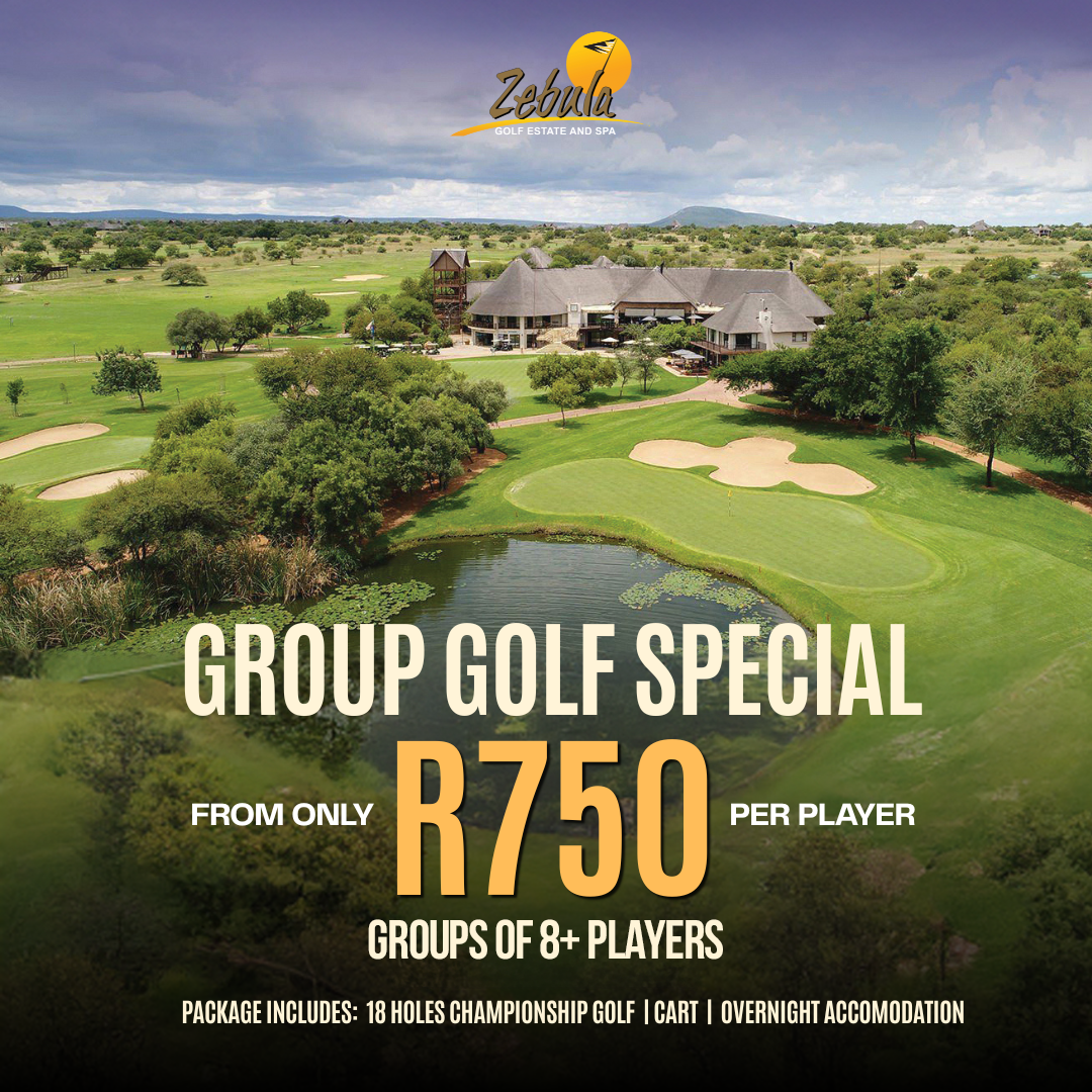 R750 Group Golf Special at Zebula Group Golf Special for only R750